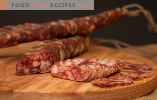 Trockenwurst zu Hause - natürlich! Rezepte zu Hause getrocknete Wurst aus verschiedenen Fleischsorten