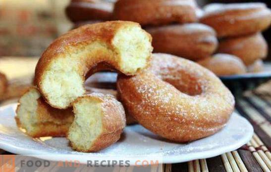 Air Donuts stammen aus der Kindheit. Kochen von Luft Donuts: Quark, Hefe, Kefir, Joghurt