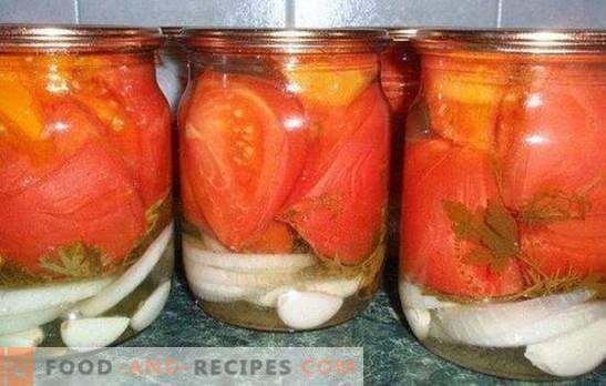 Tomaten mit Knoblauchscheiben - eine einfache Lösung für eine schmackhafte Zubereitung für die zukünftige Verwendung. Verschiedene Rezepte für die Zubereitung von Tomaten in Knoblauchzehen