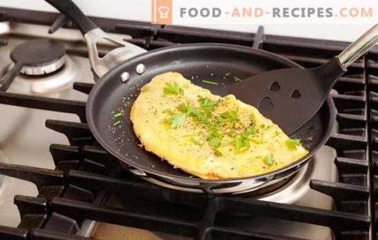 Omelett mit Milch in einer Pfanne - schnelle und einfache Rezepte. Wie man ein Omelett mit Milch in einer Pfanne mit Wurst, Käse und Gemüse zubereitet