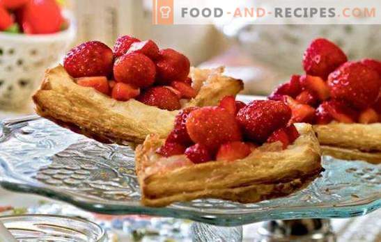Strawberry Pies - Sommer zu tun! Rezepte mit Erdbeeren aus Hefe, Blätterteig, Kefir, Mürbteig