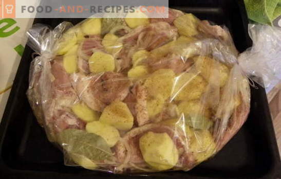 Kartoffeln mit Fleisch im Ärmel backen: Rezepte für Faulenzer? Saftige, rötliche, würzige und 
