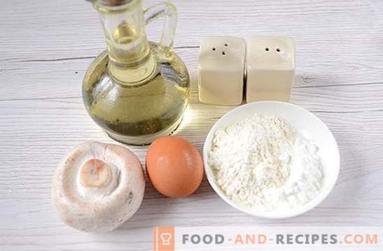 Pilzkoteletts: ein schrittweises Fotorezept. Leckeres Champignon-Pastetchen kochen - abwechslungsreiche Familienessen!