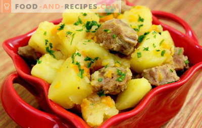Gedünstete Kartoffeln mit Schweinefleisch. Schweinefleisch mit Kartoffeln für ein romantisches Abendessen und ein herzhaftes Mittagessen