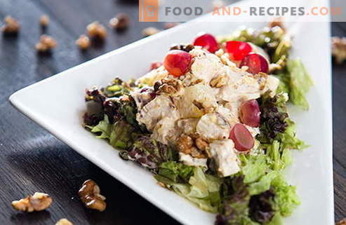 Salate mit Hühnchen und Walnüssen sind die besten Rezepte. Wie man richtig und lecker einen Salat mit Hühnchen und Nüssen zubereitet.