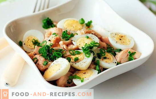 Dorschleber-Salat mit Ei ist ein schneller, schmackhafter und gesunder Snack. Top 10 der besten Rezepte für Dorschleber-Salat mit Eiern