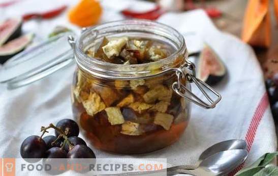 Auberginenmarmelade - Dessert mit Überraschung! Rezepte einfache und armenische Auberginenmarmelade, mit Soda und ohne
