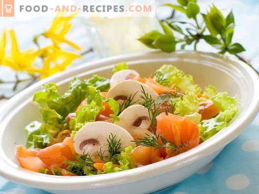 Salat mit rotem Fisch - bewährte Rezepte. Wie man einen Salat mit rotem Fisch zubereitet.