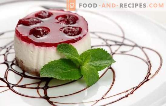 Desserts mit Gelatine: lecker und einfach. Die besten Rezepte von Desserts mit Gelatine mit Früchten, Beeren, Hüttenkäse, Sahne