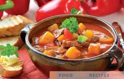 Suppe mit Fleisch und Kartoffeln: Die Rezepte sind einfach und sehr einfach. Kartoffel- und Fleischsuppen: mager, Huhn, Rindfleisch, Gemüse