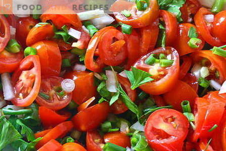 Tomatensalate sind die besten Rezepte. Wie man richtig und lecker Kochsalate aus Tomaten kocht.