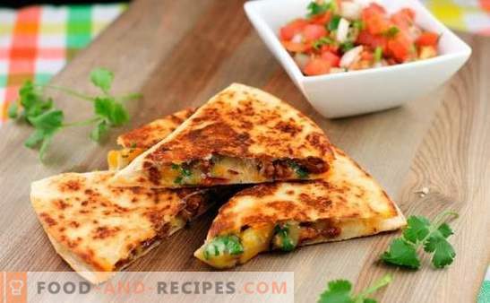 Tortilla mit Käse ist ein appetitlicher Burrito! Zu Hause kochen Mexikanische Tortilla mit Käse nach einfachen Rezepten