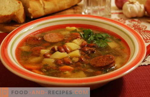 Bohnensuppe - die besten Rezepte, Tricks und Geheimnisse. Wie man eine leckere Bohnensuppe zubereitet: mit Fleisch, Speck, Hühnchen