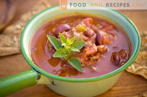 Bohnensuppe - die besten Rezepte, Tricks und Geheimnisse. Wie man eine leckere Bohnensuppe zubereitet: mit Fleisch, Speck, Hühnchen