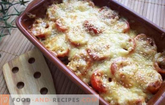 Feines Gericht - Zucchini mit Käse im Ofen. Zucchini mit Käse im Ofen, mit Tomaten, Pilzen oder Pfeffer!
