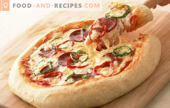 Das Pizza-Rezept mit Wurst und Käse ist die beste Erfindung der italienischen Küche. Eine Vielzahl von Füllungen in Pizza-Rezepten mit Wurst und Käse