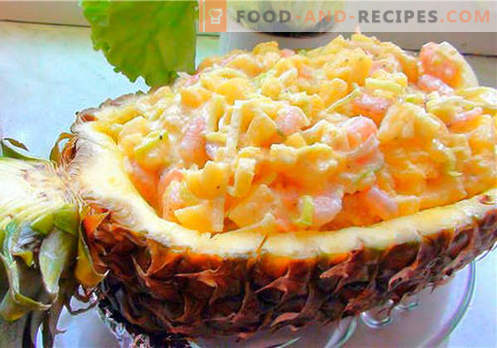 Krabbensalat mit Ananas - die besten Rezepte. Wie man richtig und lecker Krabbensalat mit Ananas kocht.