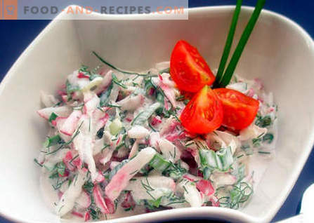 Radieschensalat - die besten Rezepte. Wie man richtig und lecker Radiesensalat zubereitet.
