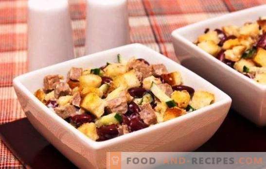 Salate mit Bohnen und Käse - nahrhaft und nahrhaft! Rezepte für den täglichen und festlichen Salat mit Bohnen und Käse