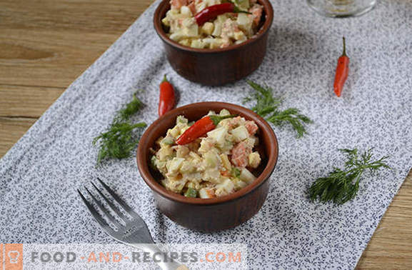Salat mit Thunfisch und Karotten: für einen Urlaub und für jeden Tag. Schritt für Schritt Fotorezept des Autors für einen einfachen Salat mit Thunfisch in Dosen