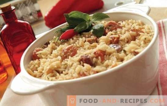 Reis mit Fleisch: Rezepte Schritt für Schritt. Wie man Pilaw in Töpfen, Auflauf oder Braten in chinesischem Reis mit Fleisch kocht (Schritt für Schritt)
