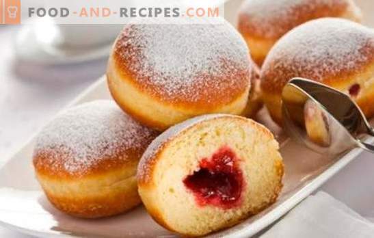 Donuts mit Marmelade - ein seit Kindertagen bekannter Leckerbissen. Wie man leckere Donuts mit frittierter Marmelade und Ofen zubereitet