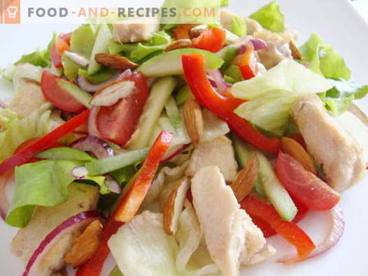 Hähnchen-Gurken-Salat - die besten Rezepte. Wie man richtig und lecker einen Salat mit Hühnchen und Gurken zubereitet.