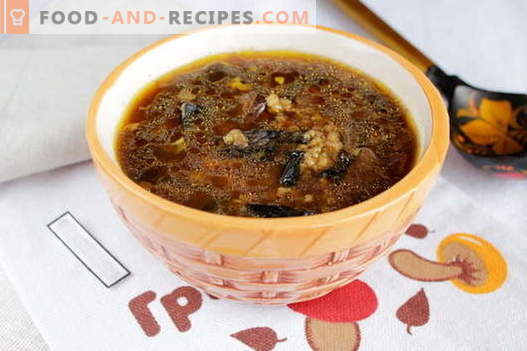 Getrocknete Pilzsuppe - die besten Rezepte. Wie man richtig und lecker Kochsuppe aus getrockneten Pilzen kocht.