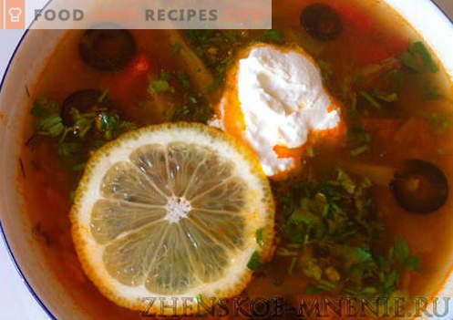 Solyanka-Suppenteam - ein Rezept mit Fotos und Schritt-für-Schritt-Beschreibung