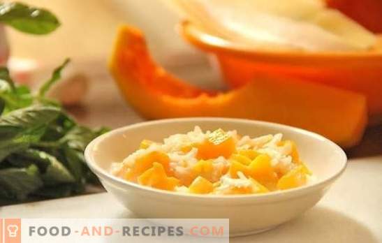 Schnelles und gesundes Frühstück - Reis mit Kürbis in einem langsamen Kocher. Orangenstimmung: Kein langweiliger Kürbisbrei mit Reis in einem langsamen Kocher