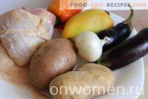 Huhn mit Auberginen und Kartoffeln