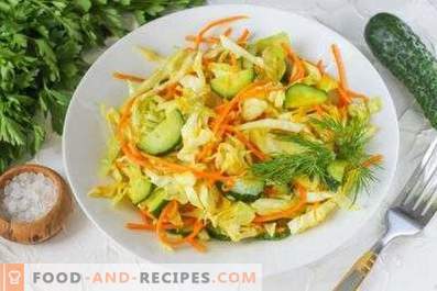 salate mit kraut und frischen gurken