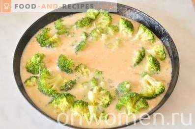Omelett mit Broccoli und Käse im Ofen