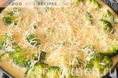 Omelett mit Broccoli und Käse im Ofen