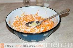 Kohl-Karotten-Salat mit Knoblauch, mit Essig gewürzt