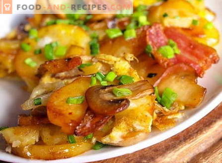 Kartoffeln mit Pilzen - die besten Rezepte. Wie man richtig und lecker Kartoffeln mit Pilzen kocht.