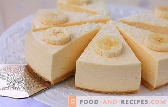 Bananen-Soufflé - ein wolkiges Dessert mit magischem Aroma! Einfache Rezepte für Bananen-Soufflé mit Hüttenkäse, Grieß, Schokolade
