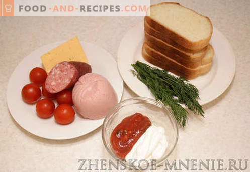 Heiße Sandwiches - ein Rezept mit Fotos und Schritt für Schritt Beschreibung.