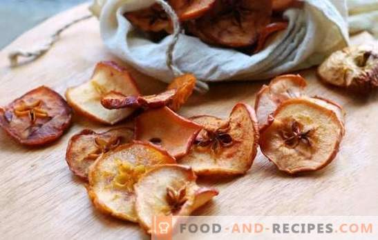 Dried apples in the oven - we keep forever the taste of summer. Cooking dried apples in the oven with cinnamon, cardamom, cherry branches