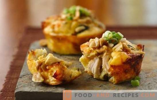 Chicken Muffins - saftige Pasteten! Originalrezepte von Hühnchen-Muffins für einen festlichen und alltäglichen Tisch