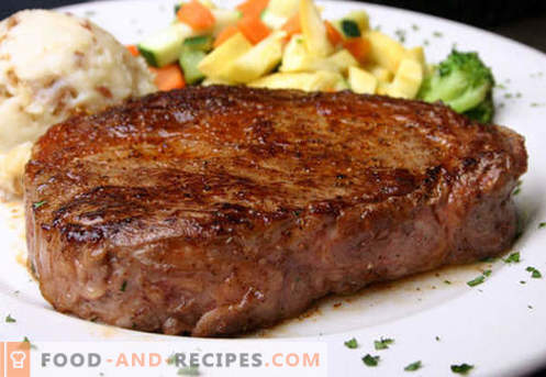 Beefsteak - die besten Rezepte. Wie man richtig und lecker kocht Steak Rindfleisch, gehackt und gehackt.
