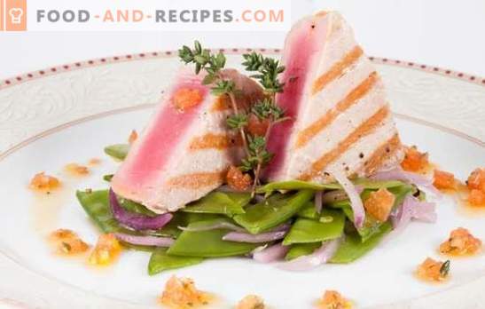 Thunfischsteak - gesund, lecker, appetitlich. Rezepte für Thunfischsteak mit Kräutern, Zitrone, Käse, Pilzen und anderen