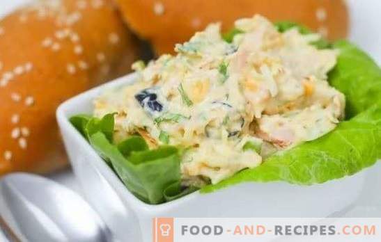 Thunfischsalat in Dosen: ein Rezept für Schritt für Schritt. Kochstempel Snack - Salat mit Thunfischkonserven (Schritt für Schritt)