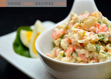 Salat mit Kohl, Mais und Krabbenstäbchen - die besten Rezepte. Salate aus Kohl-, Mais- und Krabbenstäbchen kochen.