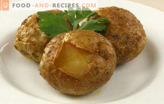 Wie man Kartoffeln im Ofen backt - die besten Rezepte mit Kruste, Käse, Speck und Knoblauch. Wie viel Backkartoffeln im Ofen?