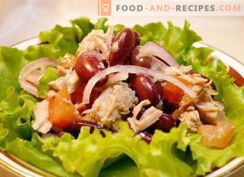 Salat mit Hähnchen und Bohnen - die besten Rezepte. Wie man richtig und lecker einen Salat mit Hühnchen und Bohnen zubereitet.