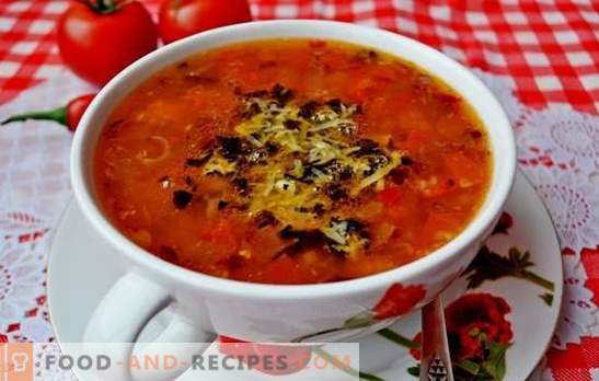 Suppe mit Tomaten - ein Klassiker. Weltrezepte zum Kochen von Suppen mit Tomaten: lecker, gesund, ungewöhnlich