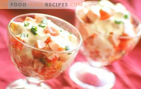 Rezepte für Salat mit Schinken und Tomaten. Gönnen Sie sich und Ihren Lieben einen Salat mit Schinken und Tomaten: lecker und leicht