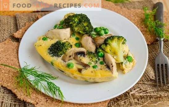 Omelett mit Pilzen - russische Küche mit französischem Akzent. Varianten des Kochomelettes mit Pilzen