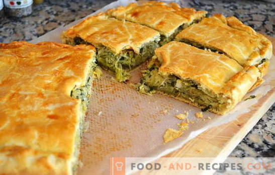 Pie mit Kohl in Eile - so schnell! Rezepte für Pasteten mit Kohl in Eile aus Aspik, Blätterteig, Mürbeteig